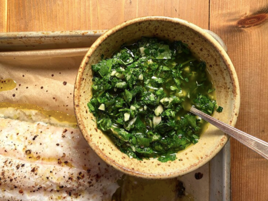 An Easy Green Sauce for Any Fish