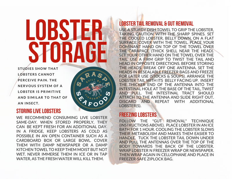 Storage Recommendations for Spiny Lobster